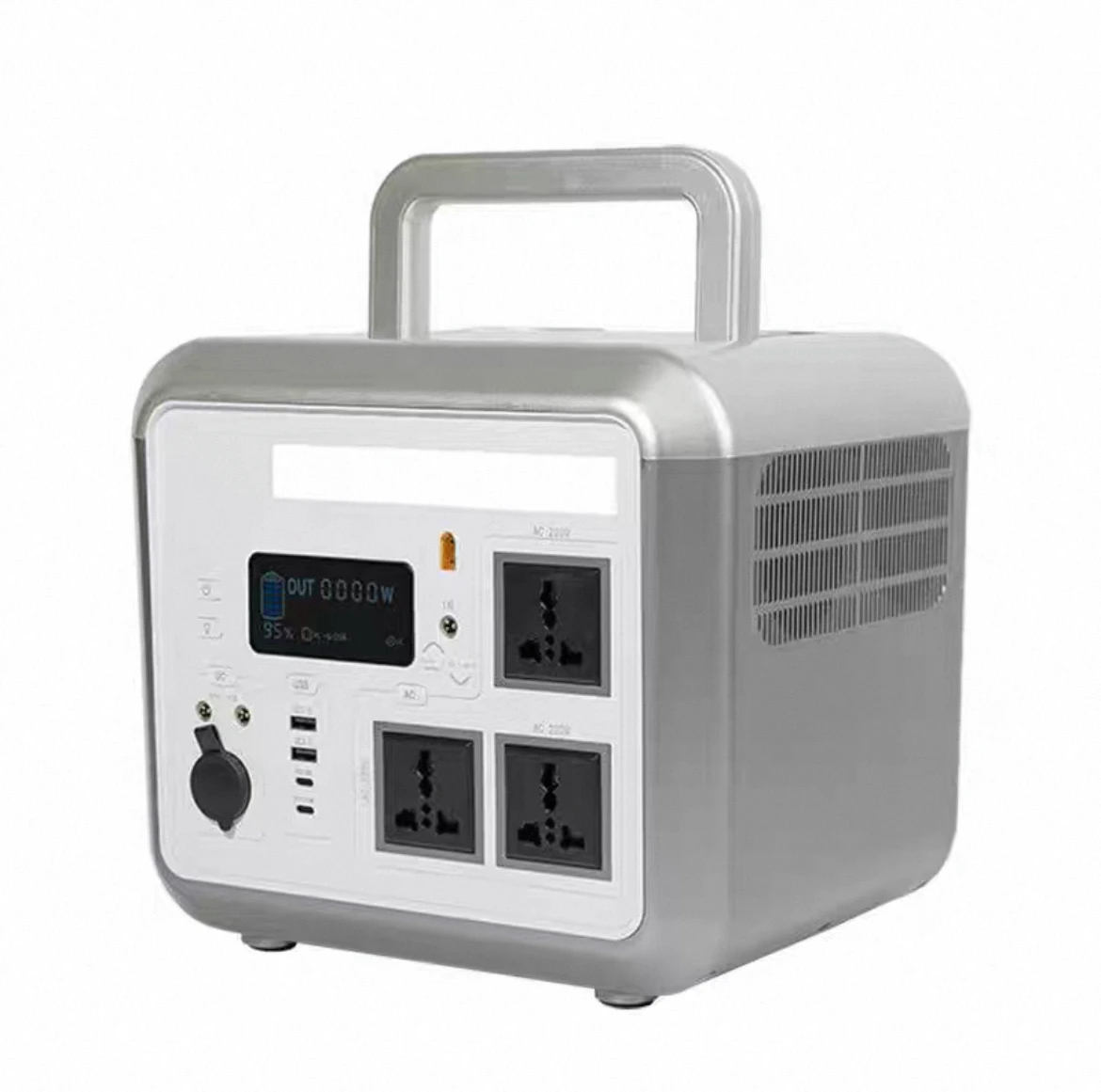 1200W Portable Power Station With Solar Panels Wall Charger Portable Integrated Cables Power Bank For Outdoor Family