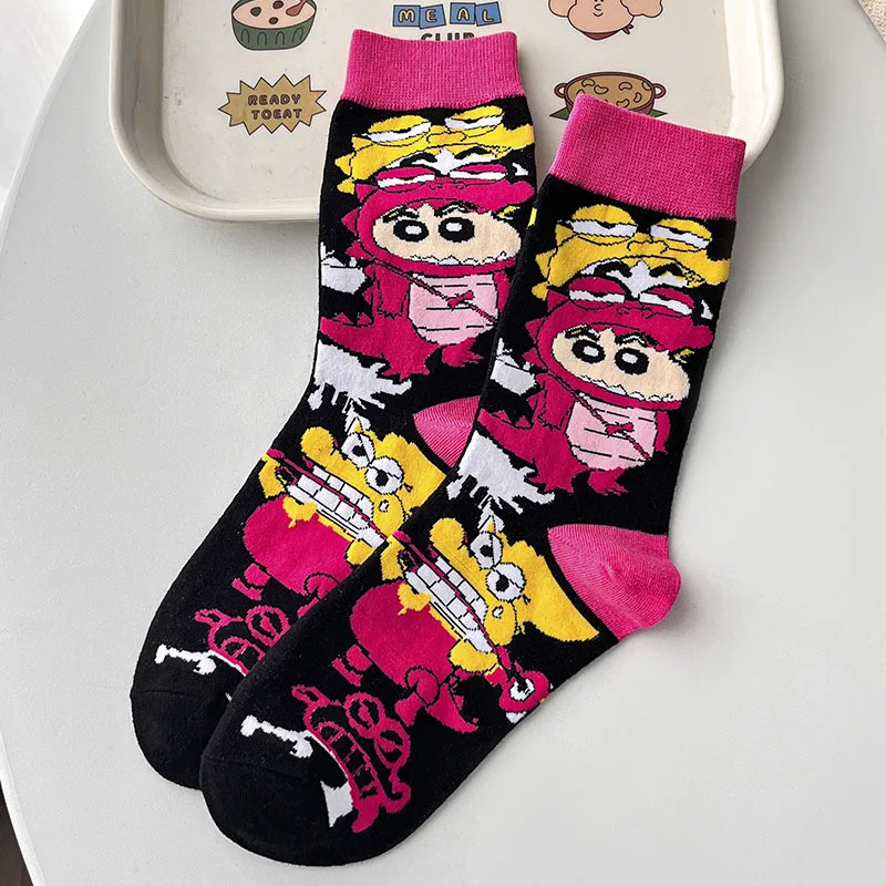 Nieuwe Crayon Shin-chan Cartoon Sokken Kawaii Gekamd Katoen Mid-kalf vrouwen Sokken Mannen En vrouwen Anime cartoon Kousen Geschenken