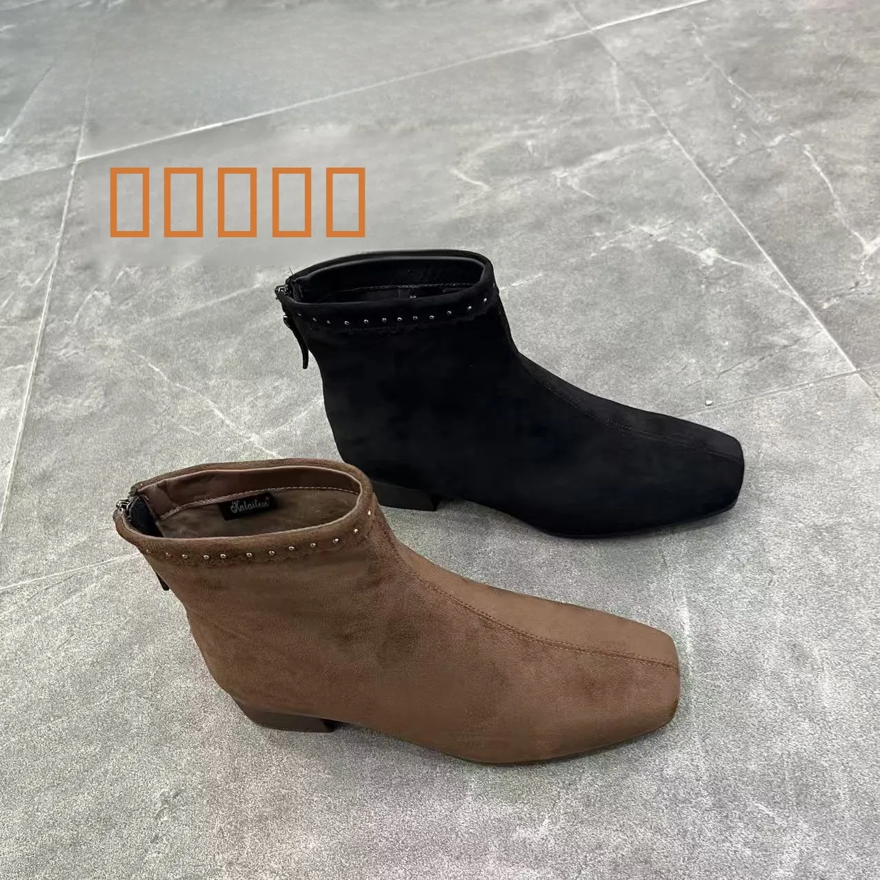 

Зимние модные ботинки Kalaitesi для женщин: удобные, на флисовой подкладке, на массивном каблуке, с острым носком, универсальные, из ультратонкого волокна