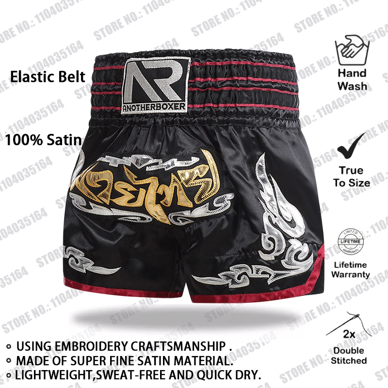 Pantaloncini Muay Thai da uomo pantaloncini da Kick Boxing donna bambino arti marziali abbigliamento da allenamento palestra Grappling Kickboxing