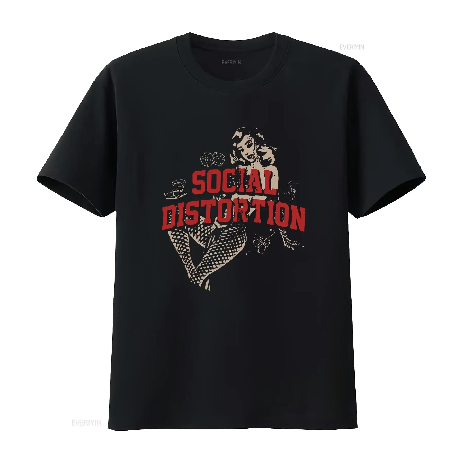 

Футболка с белыми световыми значками Social Distortion, черная, от S до 5XL, CB1369, винтажная, с длинными или короткими рукавами, слегка дышащая