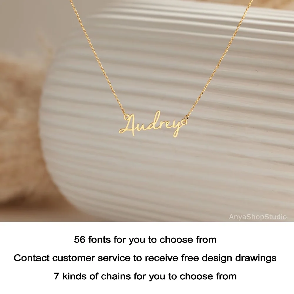 

2025 new custom name necklace, high quality waterproof rose gold chain, personalized letter necklace silver, wife gift