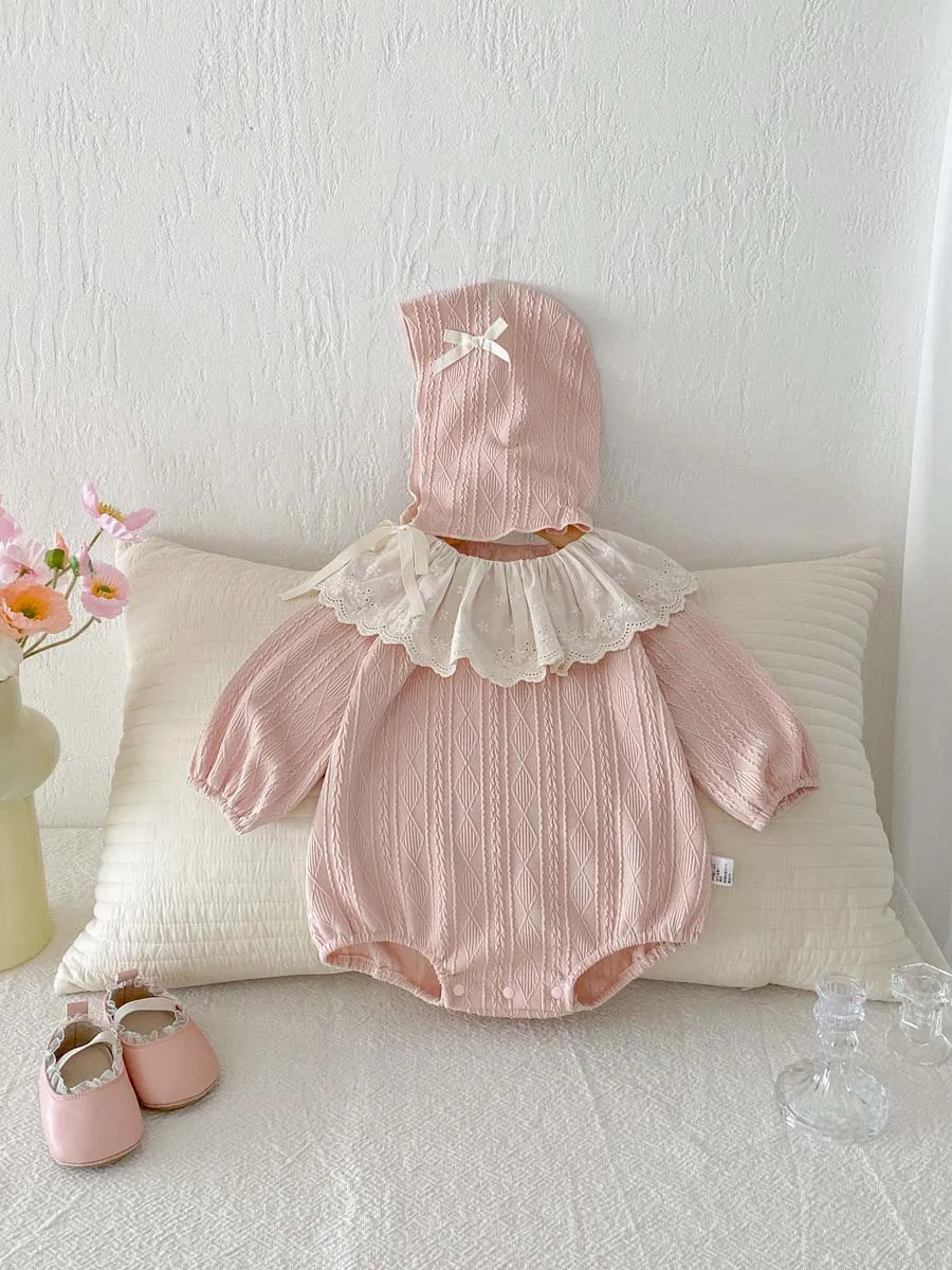 النسخة الكورية من الخريف طفلة حلوة لطيف الدانتيل دمية طوق بذلة طويلة الأكمام، طفلة بلون الخريف طويلة الأكمام ju #3