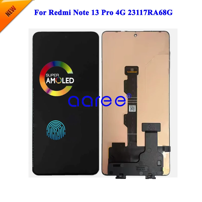 6.67' AMOLED Original  Display For Redmi Note 13 Pro 4G Poco M6 Pro 4G Display LCD Screen Touch Digitizer Assembly