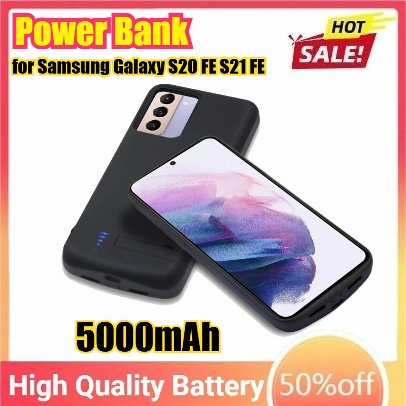 

5000mAh Portable Extended Charging Case for Samsung Galaxy S20 FE S21FE Power Bank Case Battery Charger Case
