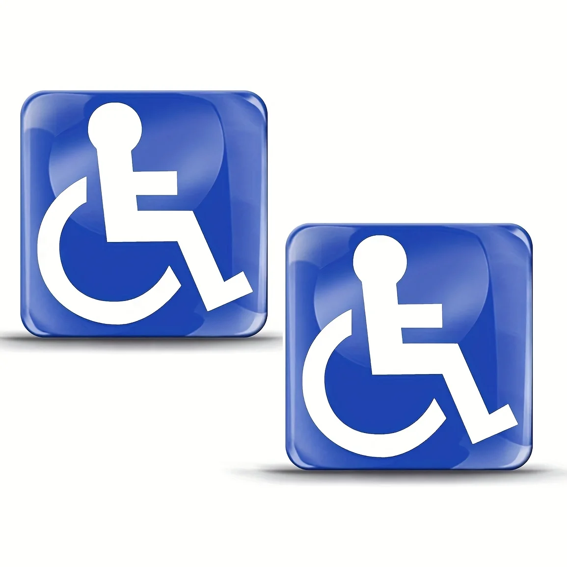 2 uds discapacitados cartel de permiso de estacionamiento silla de ruedas emblema para discapacitados pegatinas insignia calcomanía Auto Moto pegatinas para ventanas