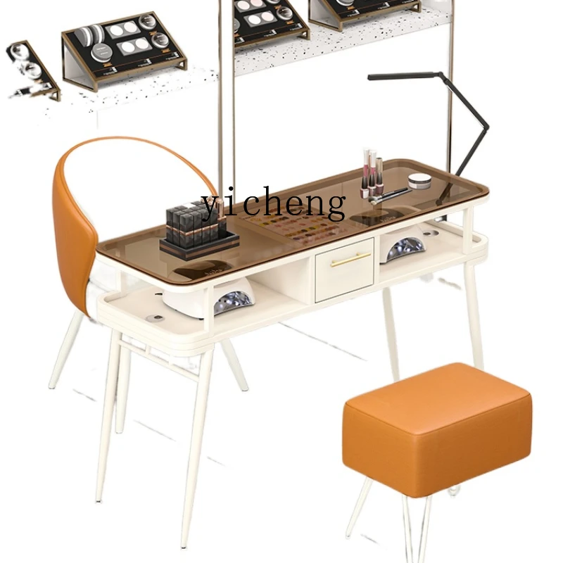 

XL Nail Table Embedded Vacuum Cleaner Manicure Table Table and Chair Cover for Nail Beauty Shop Table