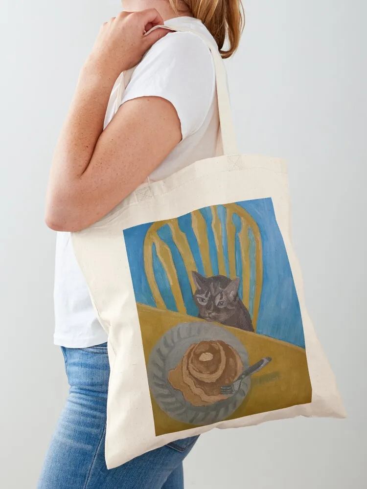 Molly and The Pancakes, Original Oil Painting Tote Bag Canvas shopping bag logo custom bags