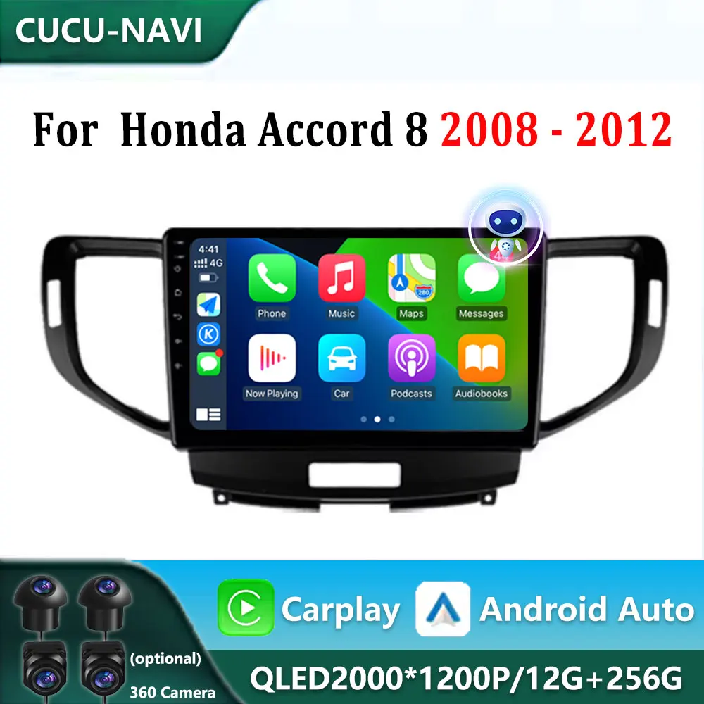 

for Honda Accord 8 2008 - 2012 Android System 9 '' Car Radio Multimedia Player WiFi DSP GPS Navi 4G WiFi HD Screen Auto Tools