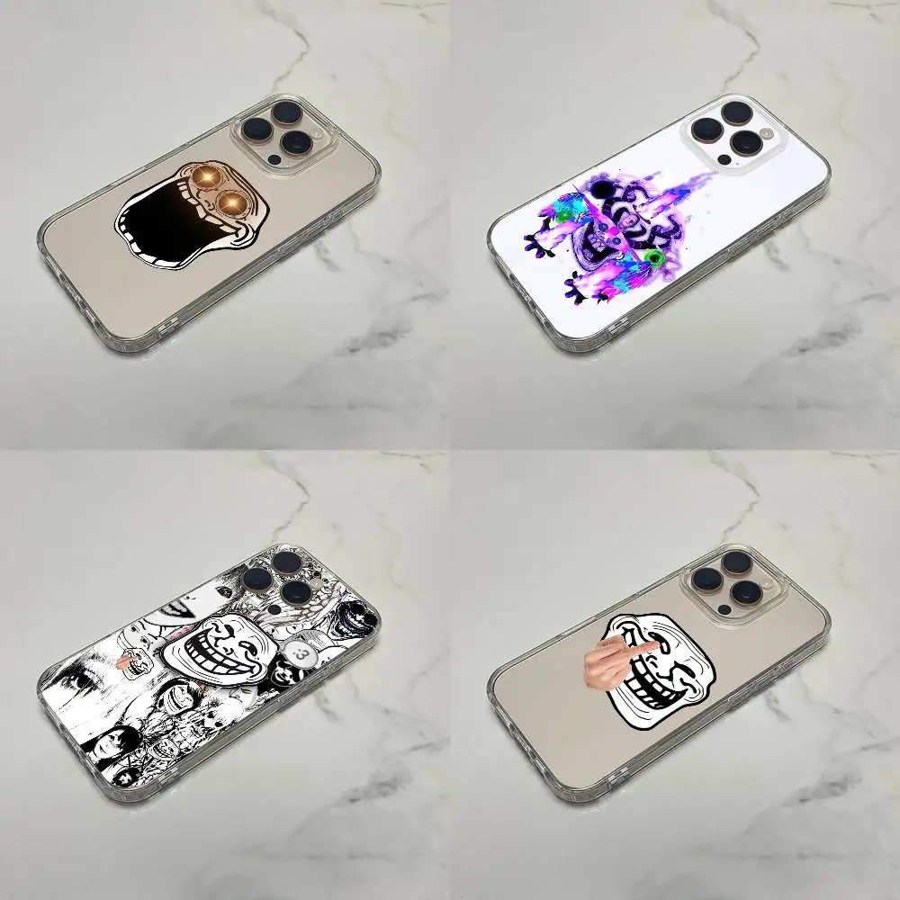 

Ugly T-Trollface T-Troll Funny Face Phone Case For iPhone 17,16,15,14,13,12,11 Plus,Pro,Max,Plus,E,SE4,Mini Transparent Box