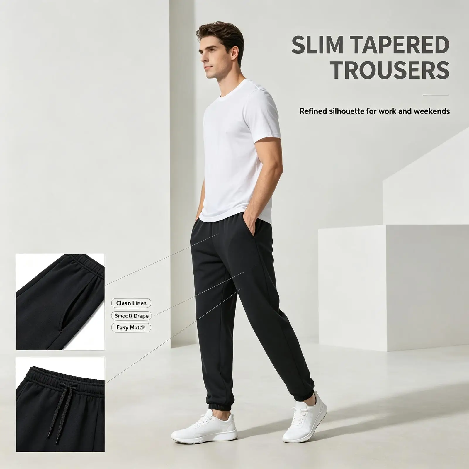 New Under Armour Men's Sports Warm And Comfortable Casual Pants, Cuffed Sweatpants, Stylish Knitted Long Pants 6010098-001