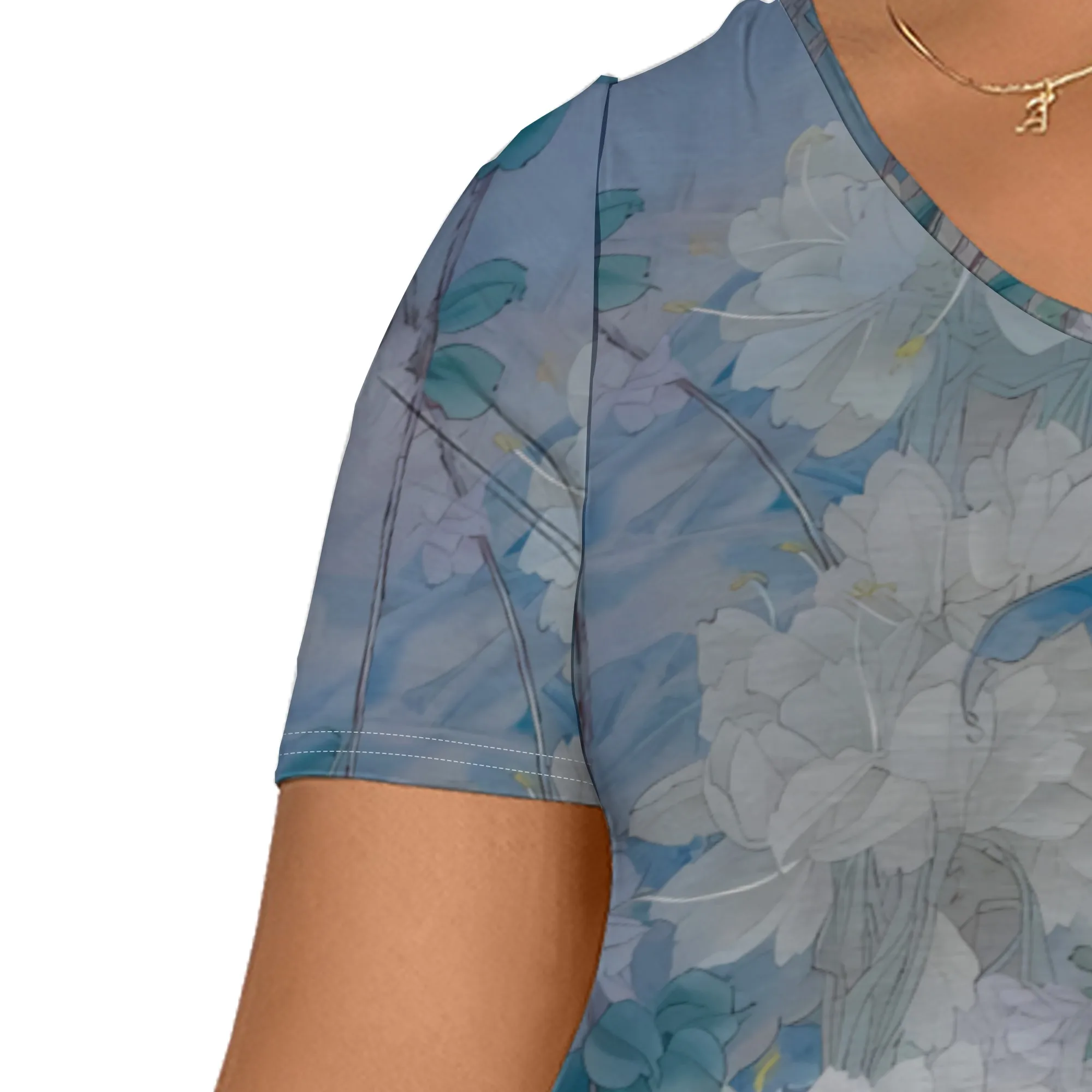 Abito lungo con scollo a V floreale sfumato Elegante abito da vacanza estiva Boho