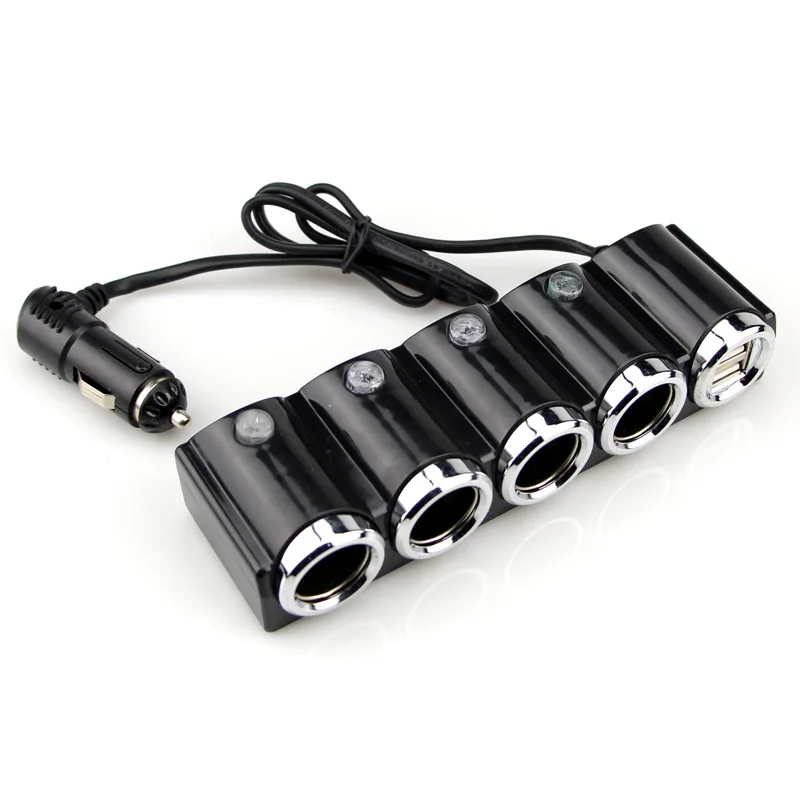 Car Cigarette Lighter One Tow Four Multi-function Car Power Dispenser High-power Dual USB Switch Auto Accessories Supplies