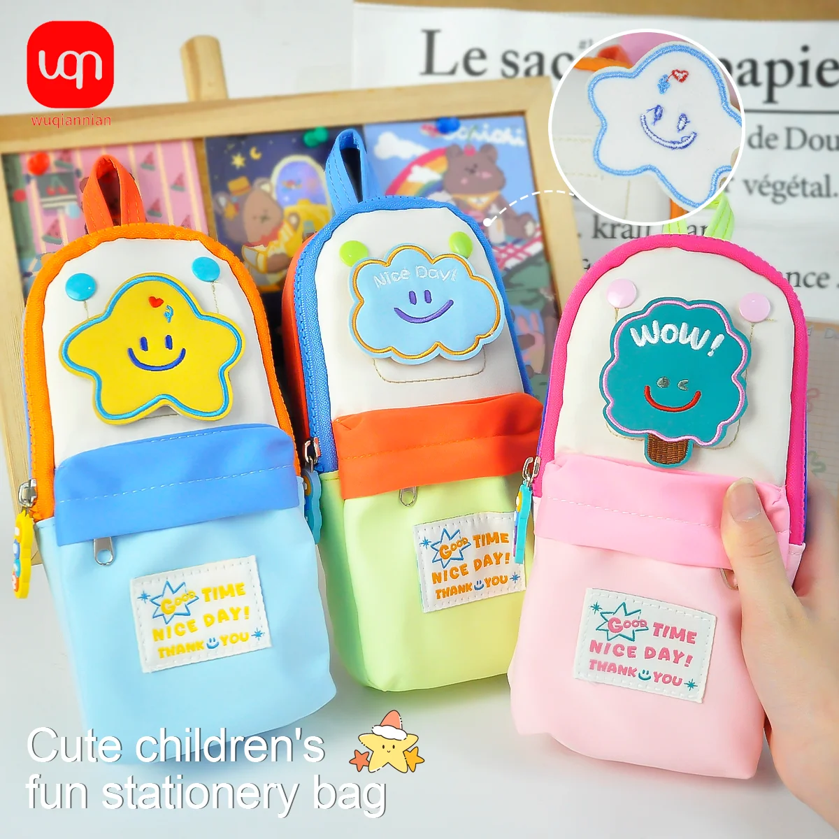 

WQN-1PC Высококачественный чехол для ручек с облачным дизайном, многофункциональный футляр для канцелярских принадлежностей большой емкости, пенал, студенческие принадлежности