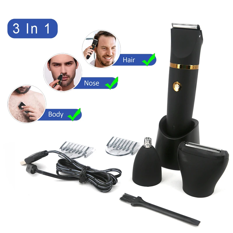 

Машинка для стрижки волос 3 в 1, триммер для волос на теле, бритва для бороды для мужчин, машинка для стрижки волос, перезаряжаемый эпилятор для бикини