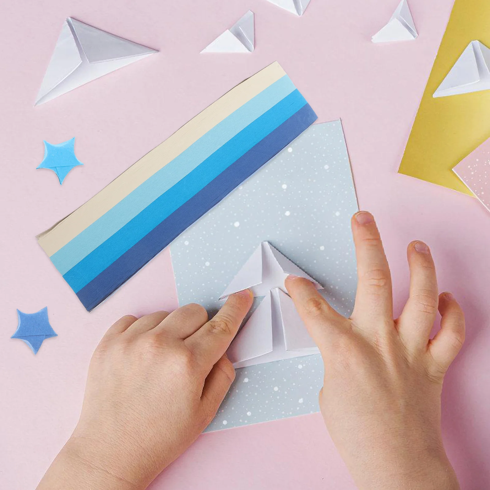 1080 قطعة شرائط الورق على شكل نجمة اوريغامي ورق زينة ملون لمشاريع الفن الحرفية للبالغين لتقوم بها بنفسك الحرف اليدوية هدية هدايا الحفلات