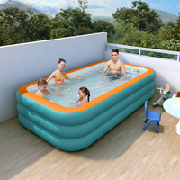 Children's Swimming Pool,Water Parties Adult & Foldable Pool for Backyard  Rectangular Inflatable Pool for Outdoor Entertainment