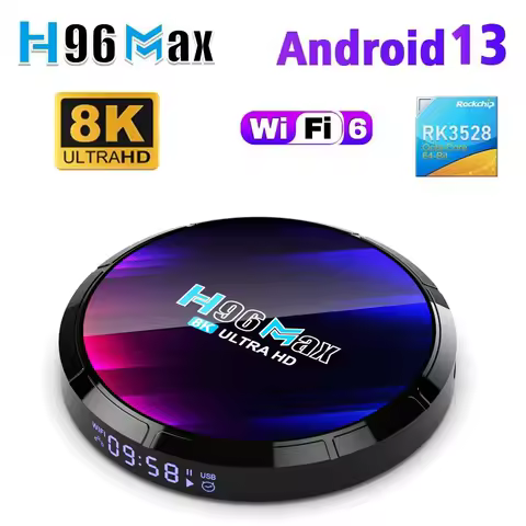 Android TV Box H96MAX RK3528 Corsex-A53 Support 2.4G/5.8G WiFi6 GT5.0 8K 4K Video TV Box 4GB 64GB Android 13 iptv