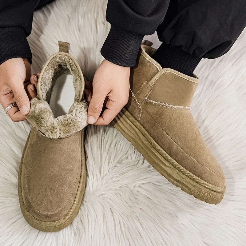 

Мужская зимняя теплая хлопковая обувь, новинка 2025, классическая модная удобная нескользящая обувь в стиле ретро, спортивная повседневная обувь на открытом воздухе, мужская обувь