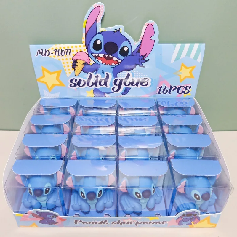 16pcs Disney Lilo And Stitch Pencil Sharpener Anime Cute Pvc Doll Student Cartoon Single Hole Pencil Sharpener Pencil Sharpener