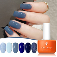 6pcs 7ml Cat Eye Gel Nail Polish Set, 6 Colors Pink Red Brown Green Blue Rose Nude Holographic Semi-permanent Gel Polish Kit top