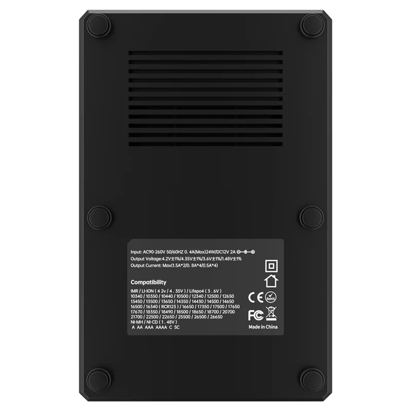 R4 USB QC Battery Charger Intelligent Circuitry Global Insurance Li-Ion a AA AAA AAAANi-MH 18650 21700 26650 EU Plug