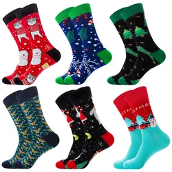 Nuovi uomini calzini di natale autunno inverno capodanno Sox calzini di babbo natale uomo albero di natale regalo di alce di neve calzini felici grandi Size39-46