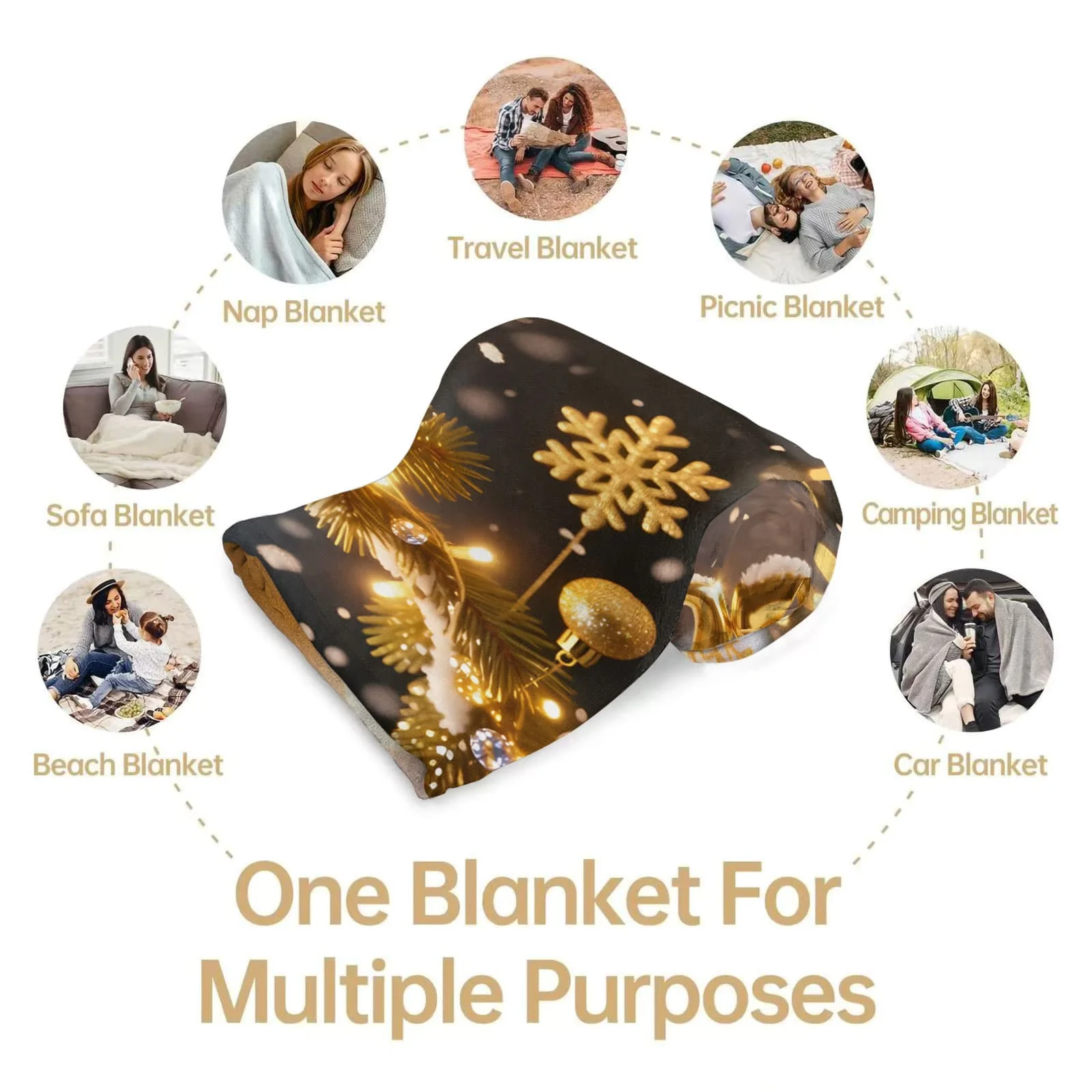 بطانية الفانيلا للعام الجديد لعام 2026 - رمي أريكة مريح للاحتفالات في العطلات، لفافة دافئة للاسترخاء في الشتاء، ديكور منزلي احتفالي #4