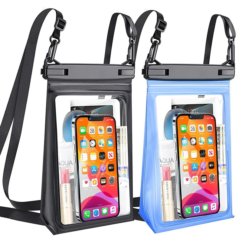 HAISSKY Large Swimming Waterproof Phone Bags Double Hooks Lanyard Crossbody Water Proof Storage Pouch For iPhone Samsung Xiaomi