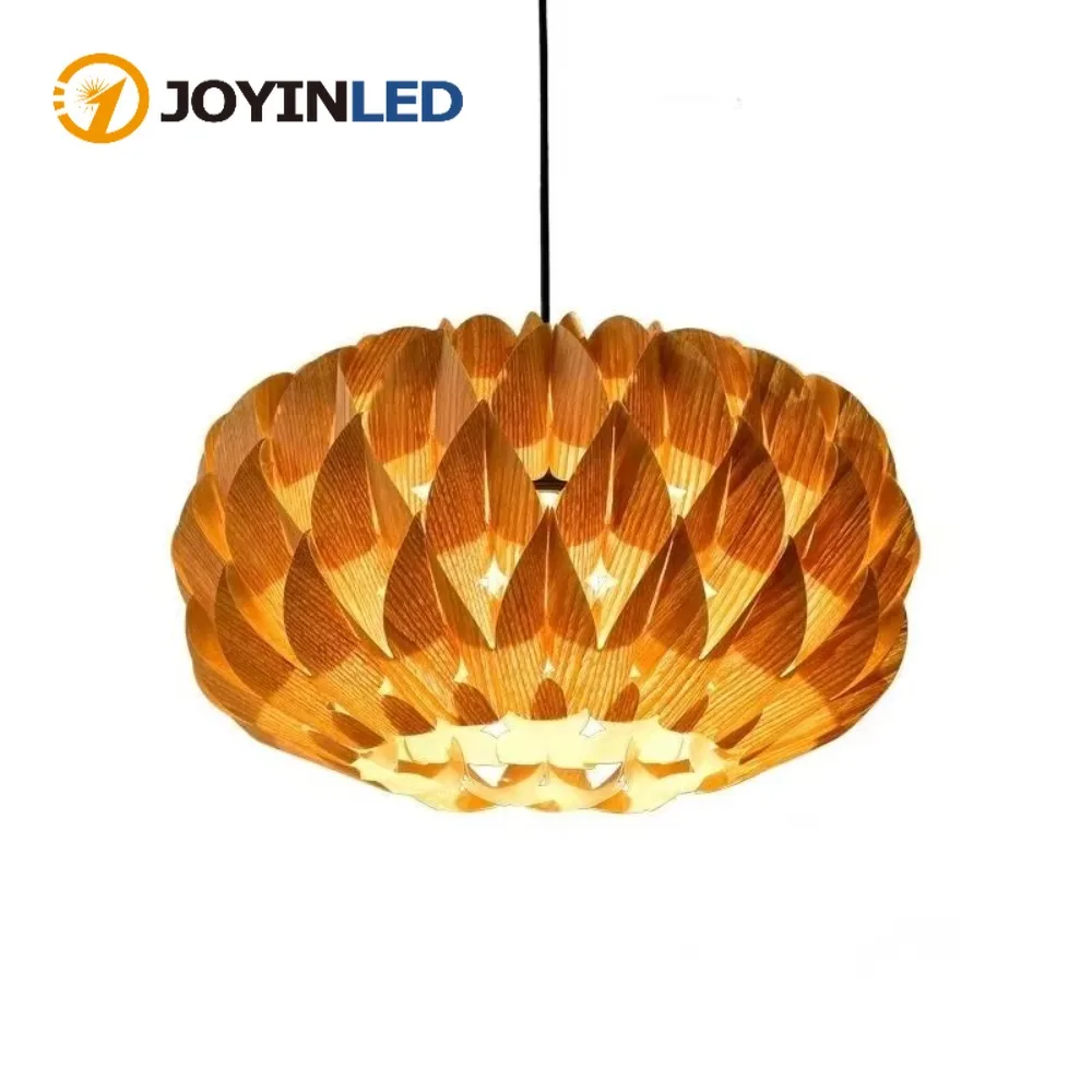 

40cm Retro Solid Wood Leather Pendant Light E27 Chandelier Tatami Restaurant Hot Pot Ceiling Lamp for Hotel Bedroom Hanging Lamp