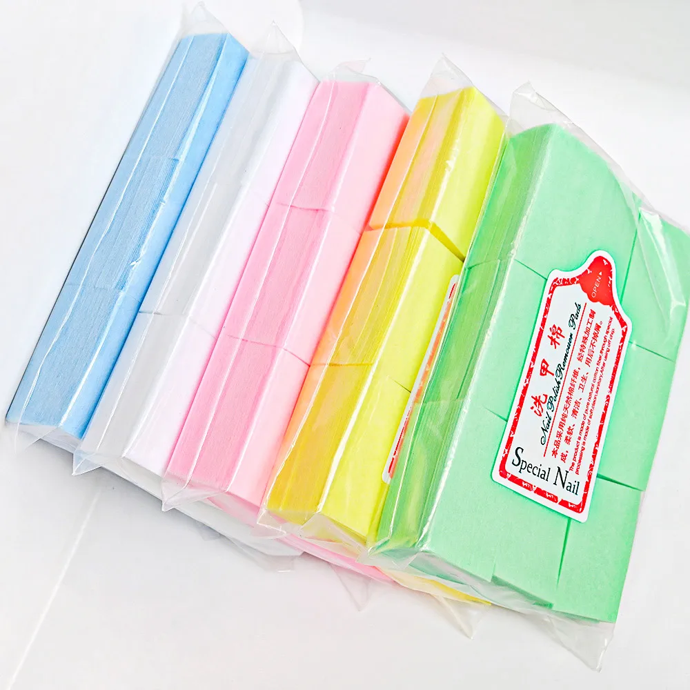 100-1000Pcs Lint Free Cotton Pads Nail Polish Remover Wipes UV Gel Tips Remover Cleaner Paper Pad Nail Cleaning Manicure Tools # - Image 4