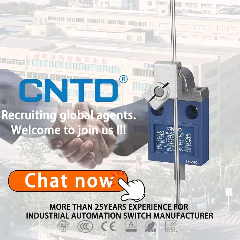 CNTD CZ-3107 L1/L2/L3 Adjustable Rod Swing Rod Type Vertical Limit Switch IP67 Waterproof Switch Safety Limit Switch 10A 380VAC