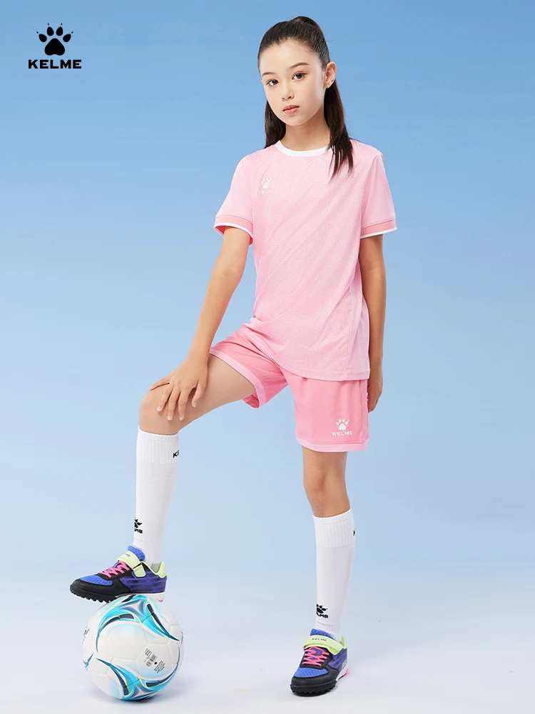 Kelme Children's Customized Football Suits Match Training Girls Jerseys Primary School Students Breathable Sportswear