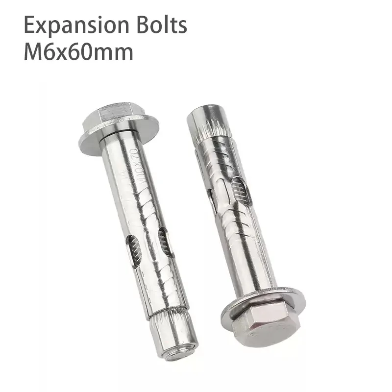 Wholesale 300pcs Hex Head Expansion Bolts M6x60mm 304 Stainless Steel Expansion Sleeve Anchors