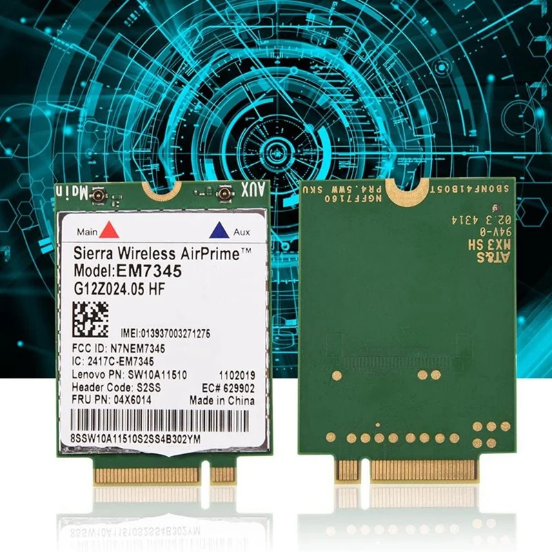 네트워크 카드, Thinkpad X250 X1C W550 T450 X240 T440 LTE/HSPA+ /EMEA 지원용 EM7345 4G LTE WWAN 카드 모듈