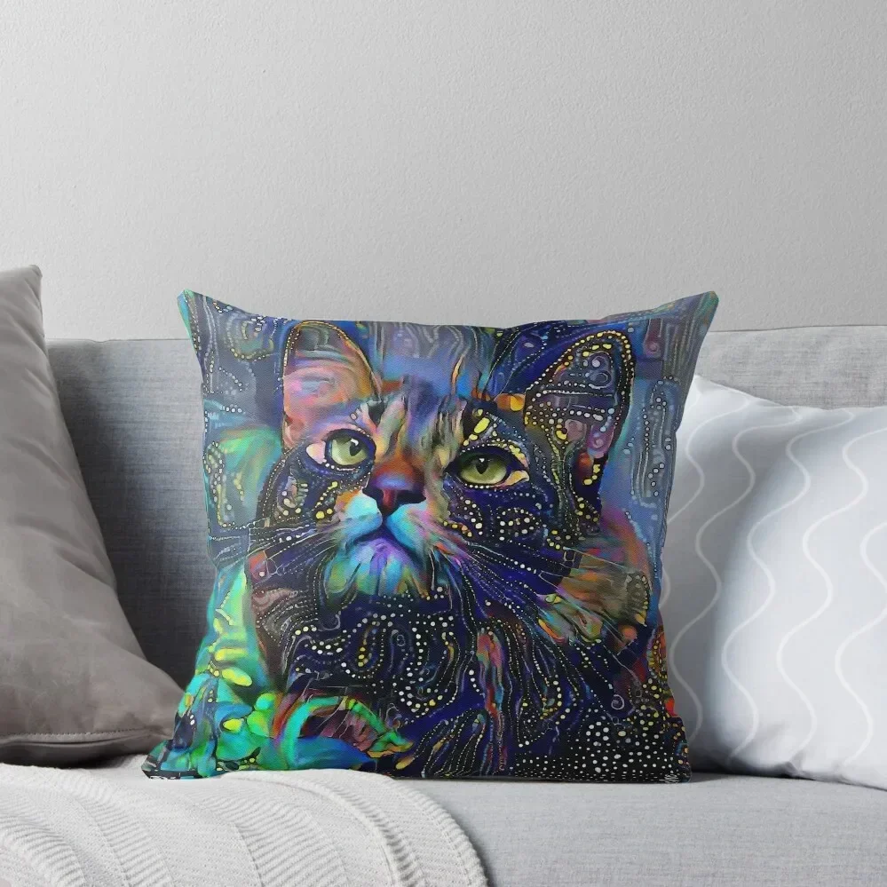 Melizza, cat, cat, chat, lea roche paintings Throw Pillow Sofa Cushions sleeping pillows pillowcases for sofa cushions pillow