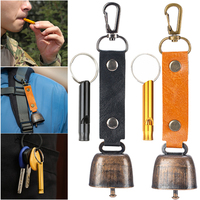 Loud Bear Bell with Emergency Whistle Set with Magnetic Silencer Hanging Bear Bell for Outdoor Camping Survival Hiking Climbing