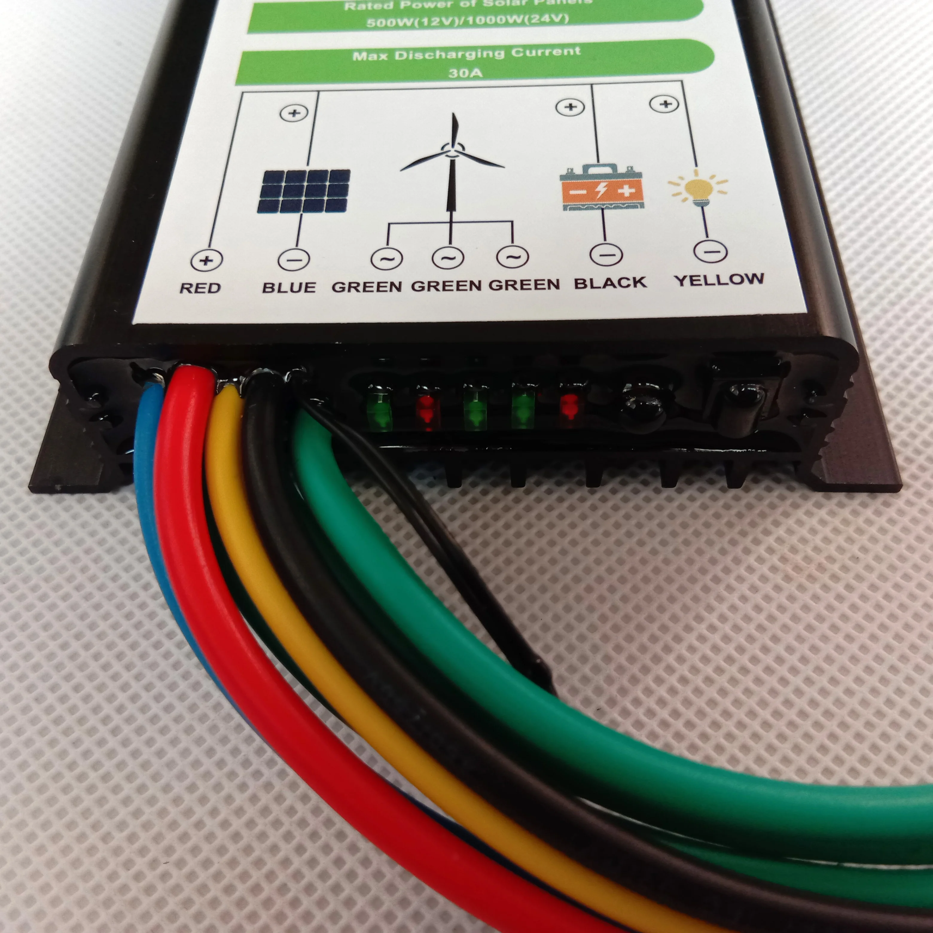 Imagem -03 - Controlador Híbrido Automático da Carga da Proteção da Sobrecarga do Solar 12v 24v Controlador Híbrido Solar Impermeável do Vento 800w Vento 1000w