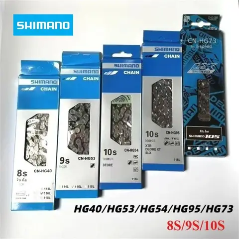 SHIMANO 8/9/10 Speed Bicycle Chain - Models HG40 HG54 HG95 HG53 HG73 116 Links, Specifically for MTB & Road Racing Bikes