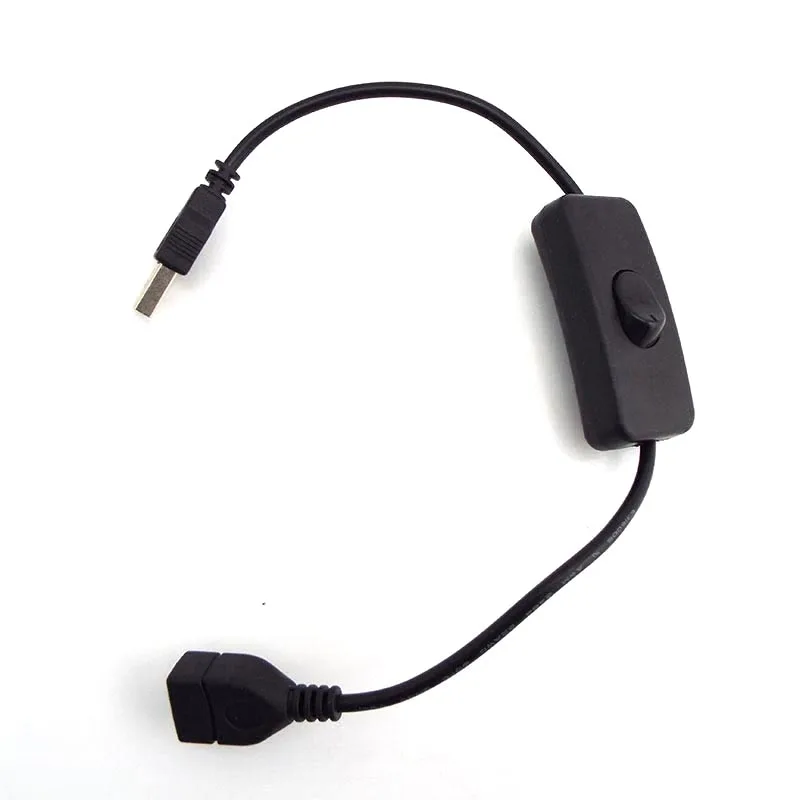 1pcs USB Cable Male to Female with Switch ON/OFF Extension Power Supply Line Durable Adapter 28cm J17