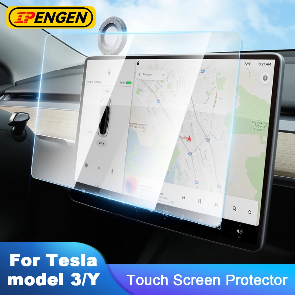 

IPENGEN Tempered Glass Screen Protector For Tesla Model 3 Y Matte Glare HD Center Control Film Protection Car Accessories