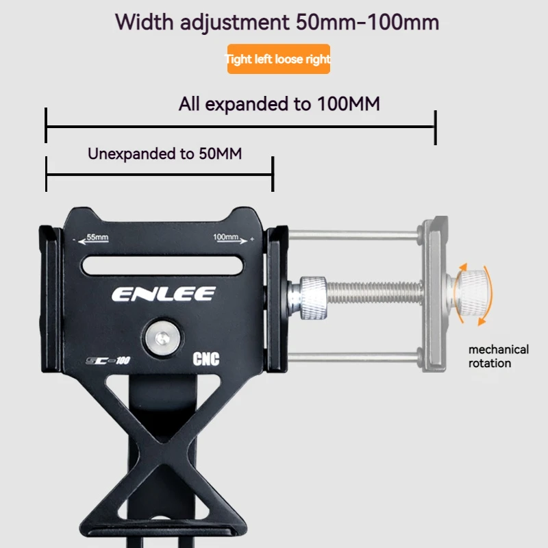 ENLEE Motorcycle Mobile Phone Holder For All Phone Universal Bike Handlebar Holder Bicycle Cycling Aluminum Alloy Stand