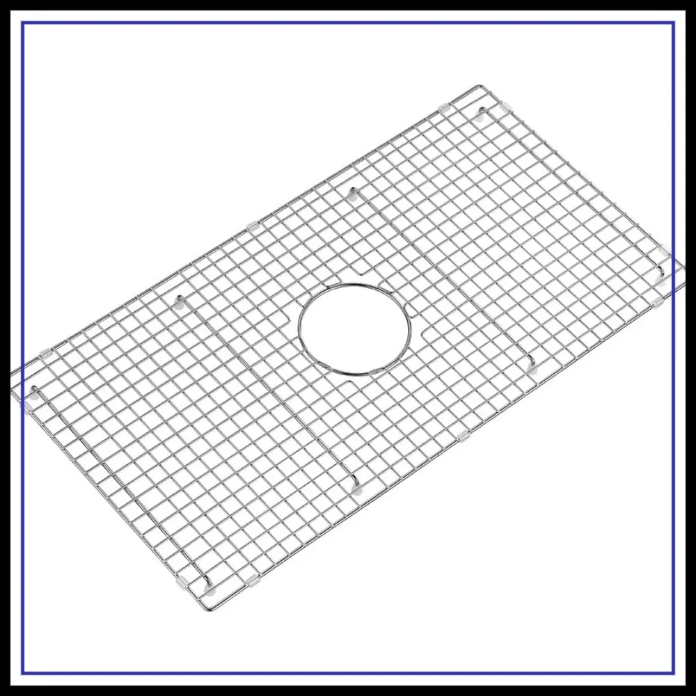 

29.5x15.5 in. Stainless Steel Sink Protector, Centre Drain, Supersoft Silicone Feet, 304 Grade