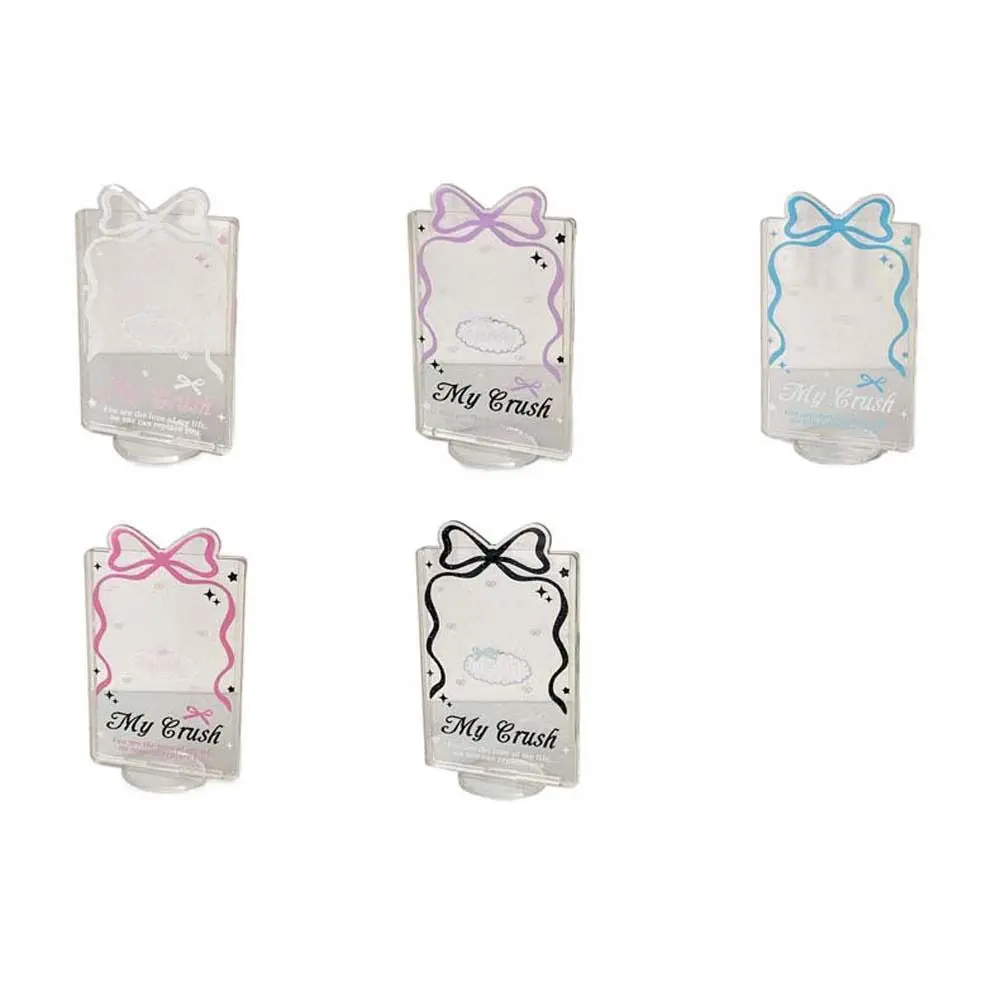 Desktop Decoration Korean Style Card Holder Bowknot Transparent Student Card Cover Acrylic Polaroid Photo ID Card Holders