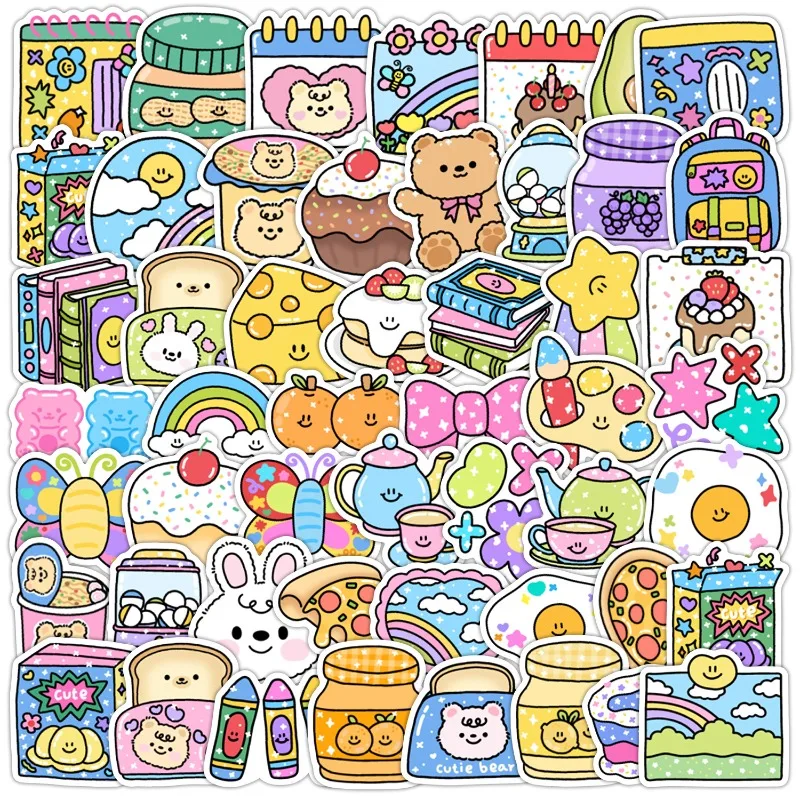 50개 만화 성격 반짝이는 창조적 낙서 장식 스티커