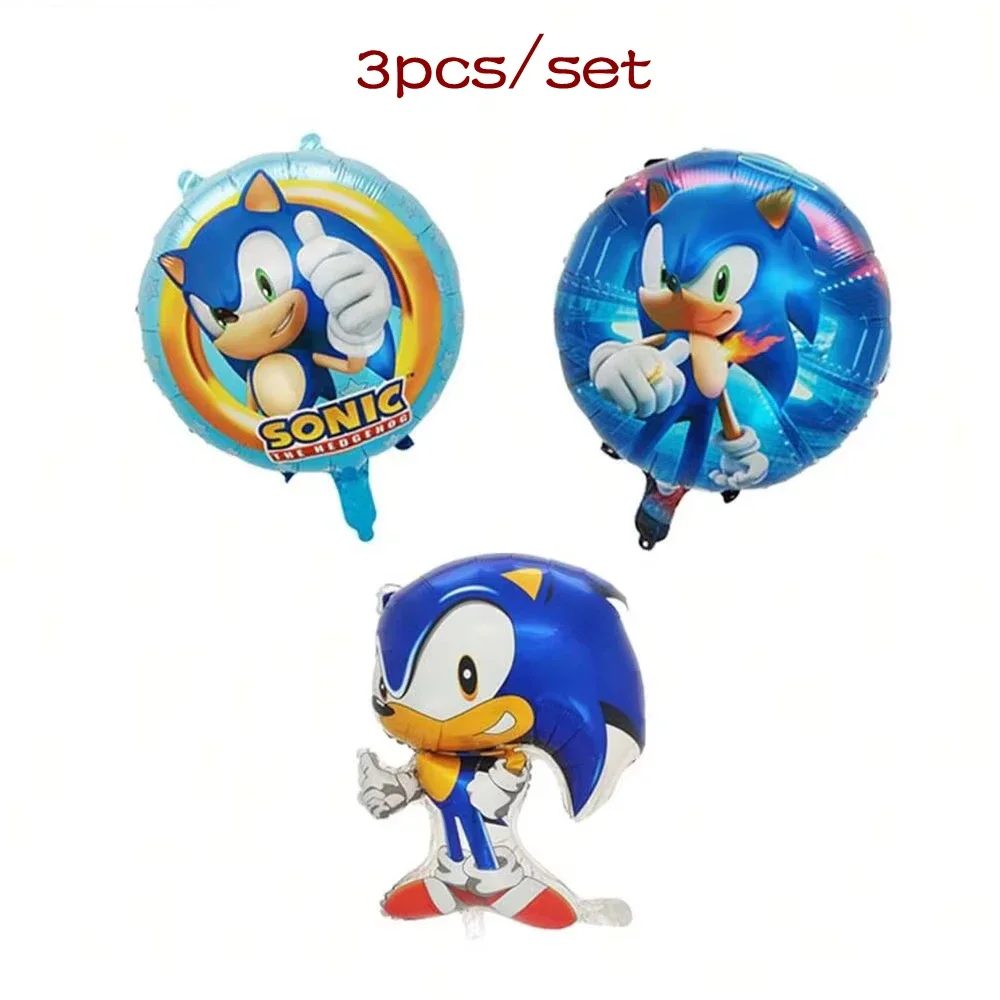 New Sonics Cartoon Character Aluminum Foil Balloon Set Cool Cartoon Balloon Arch Decoration Birthday Party Supplies Set Up Props