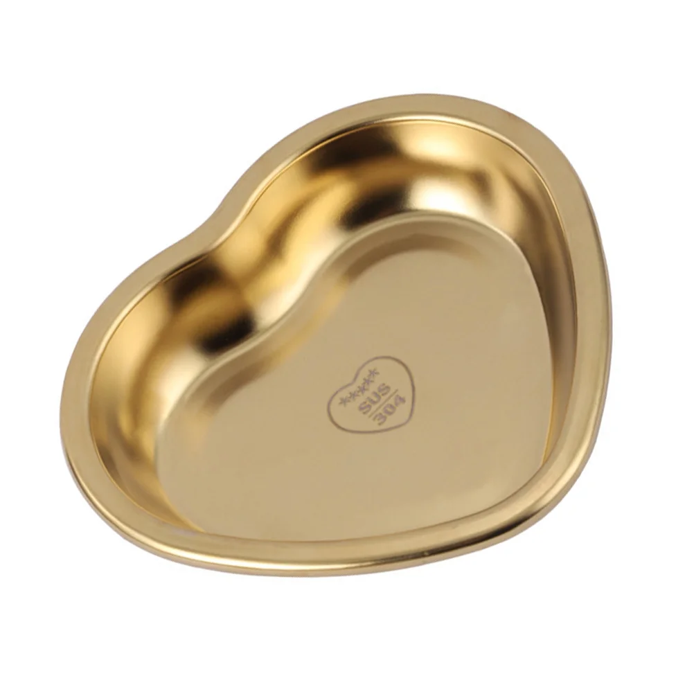 

Stainless Steel Snack Dish Heart Shaped Tableware Elegant Color Serving Tray for Hotel Restaurant Snacks Stainless Steel Plates