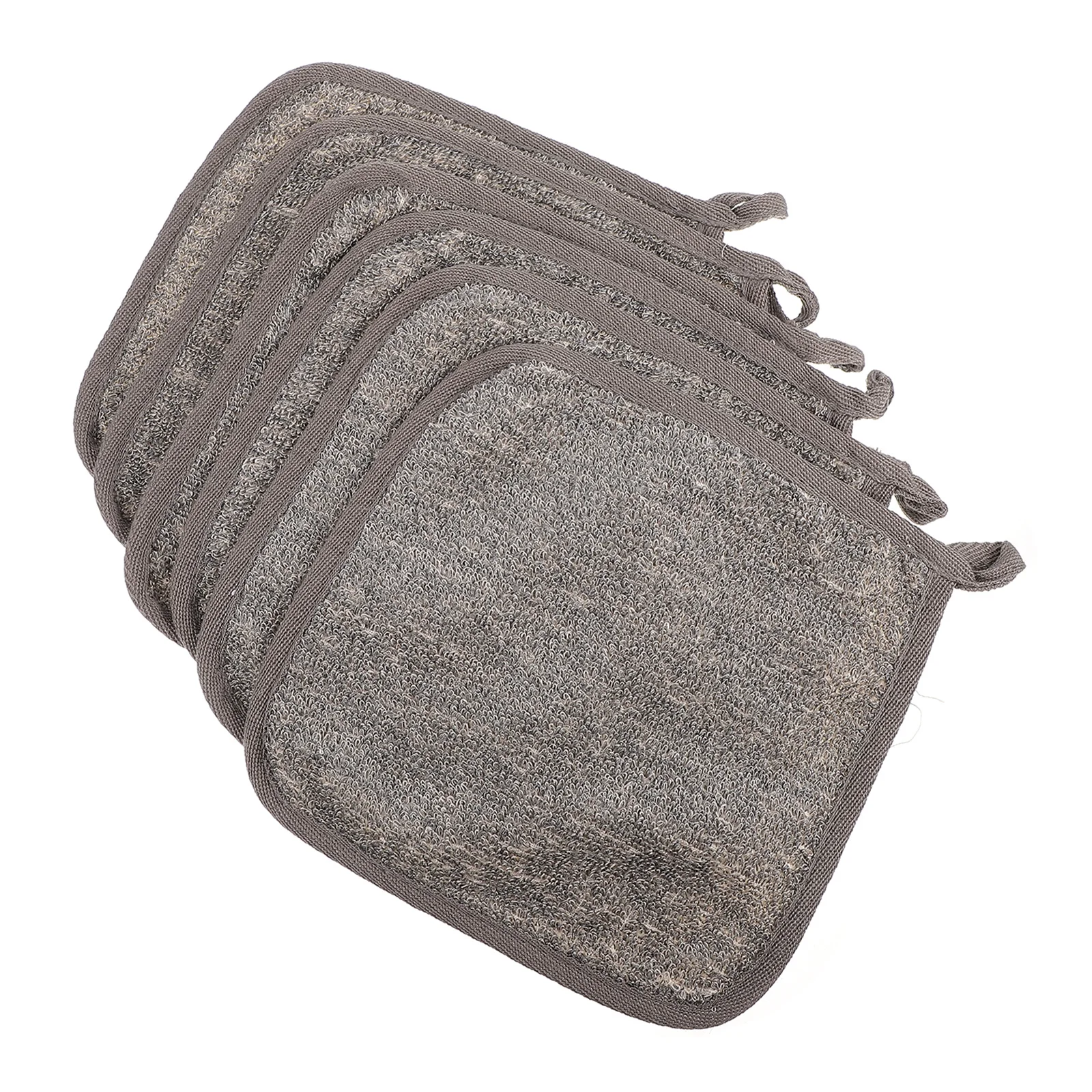 

6pcs Bamboo Charcoal Exfoliating Wash Cloths For Body Scrub Face Cleaning Shower Towel Lightweight Quick Dry Travel Camping