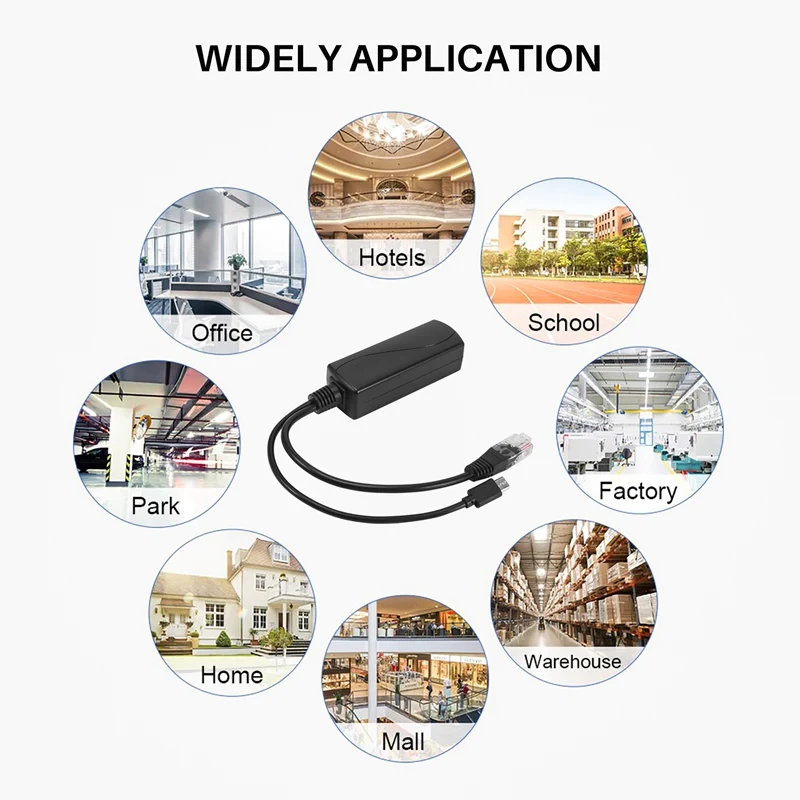 อุปกรณ์จ่ายไฟแบบ POE โมดูลแยกสายไฟมาตรฐาน48V เพื่อ5V2.4A ตัวแยกอินเตอร์เฟซ USB