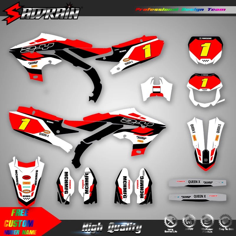 Sawrain  For YAMAHA 19-23 YZF250 18-22YZF450 19-22 WRF450 20-23 WRF250 Motorcycle Sticker Custom Team Graphics Decals Kit